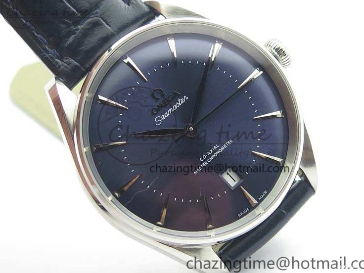 0228 Upgraded Seamaster Edizione Venezia SS Best Edition Blue Dial On Leather Strap A 8121
